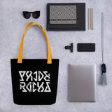 PRIDE ROCKS Ambigram Tote Bag - Black - Pride Rocks