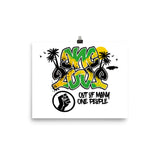 Jamaica Flag One Love Mirror Selfie Ambigram Wall Art Poster Print