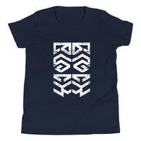 YOUTHS: BLACK KING Tribal Mask Ambigram Youth T-Shirt