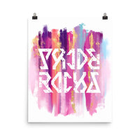 PRIDE ROCKS Pink shades Ambigram Wall Art, Print, Poster - Pride Rocks