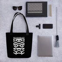 BLACK KING Tribal Mask Pattern Ambigram Shopping Tote Bag