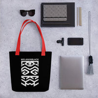 BLACK KING Tribal Mask Pattern Ambigram Shopping Tote Bag