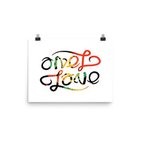 One Love Ambigram Rasta Print Wall Art Poster - Pride Rocks