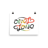 One Love Ambigram Rasta Print Wall Art Poster - Pride Rocks