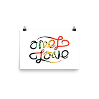 One Love Ambigram Rasta Print Wall Art Poster - Pride Rocks