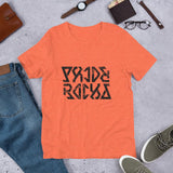 PRIDE ROCKS Ambigram Lettering Unisex T-Shirt - Pride Rocks