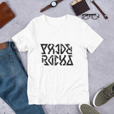 PRIDE ROCKS Ambigram Lettering Unisex T-Shirt - Pride Rocks