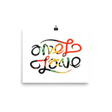 One Love Ambigram Rasta Print Wall Art Poster - Pride Rocks