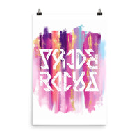 PRIDE ROCKS Pink shades Ambigram Wall Art, Print, Poster - Pride Rocks