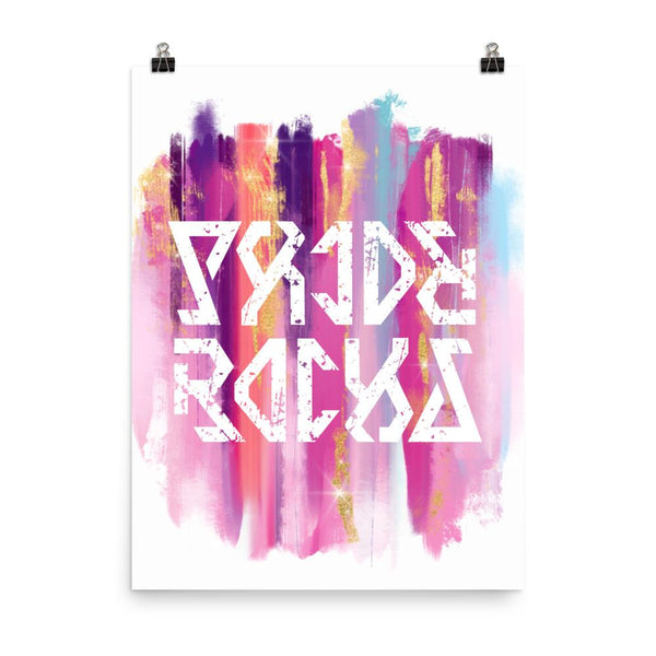 PRIDE ROCKS Pink shades Ambigram Wall Art, Print, Poster - Pride Rocks