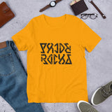 PRIDE ROCKS Ambigram Lettering Unisex T-Shirt - Pride Rocks