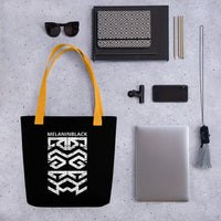 BLACK KING Tribal Mask Pattern Ambigram Shopping Tote Bag