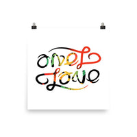 One Love Ambigram Rasta Print Wall Art Poster - Pride Rocks