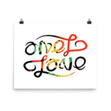 One Love Ambigram Rasta Print Wall Art Poster - Pride Rocks