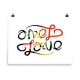 One Love Ambigram Rasta Print Wall Art Poster - Pride Rocks